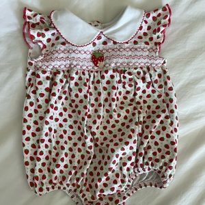 Baby girl strawberry bubble